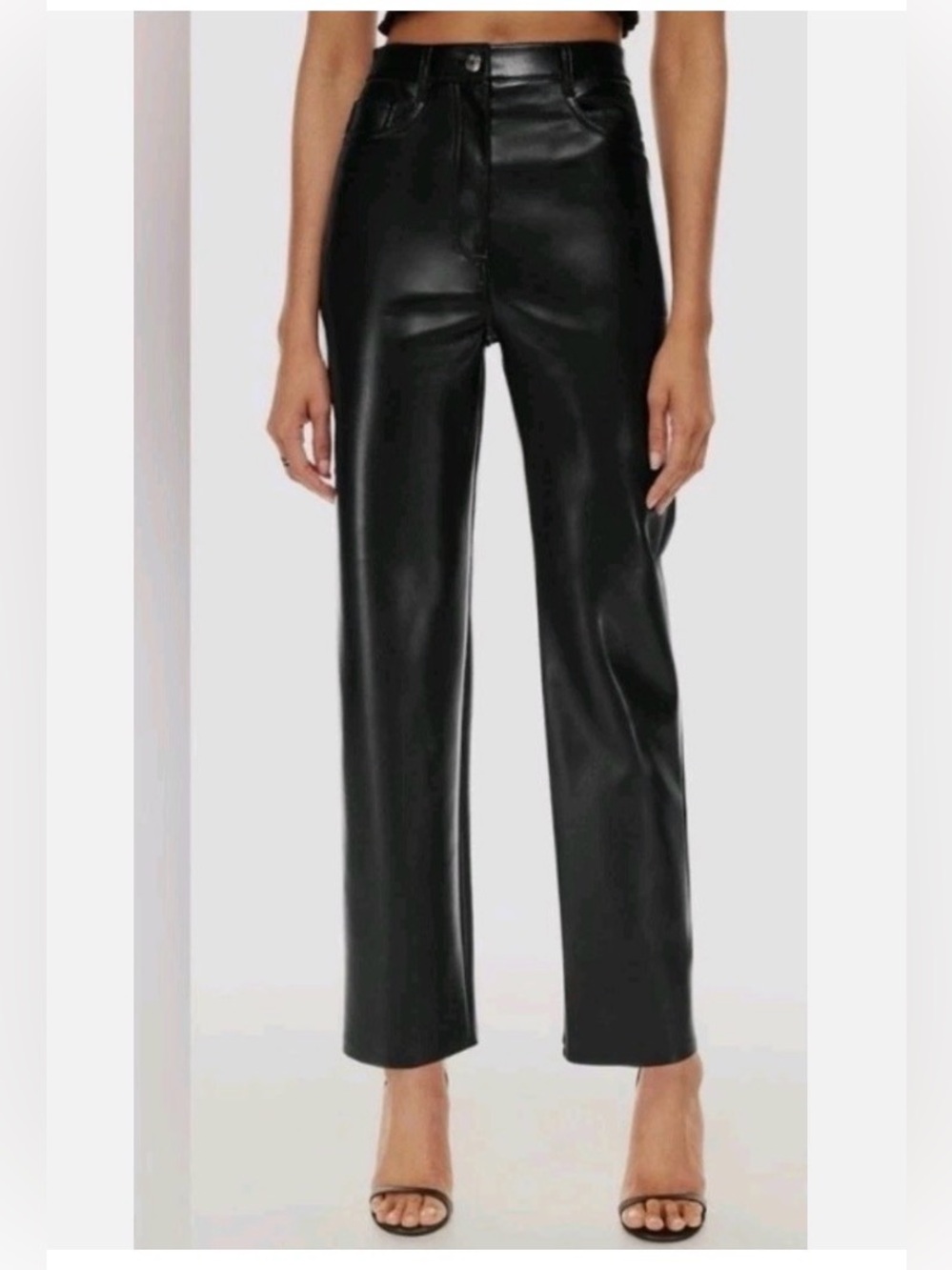Wilfred Black Faux Leather Pants Size 2 High Rise Leather